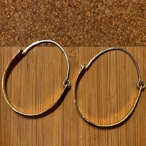 Gold & Silver Hoop Earrings, Hammered Mixed Metal.